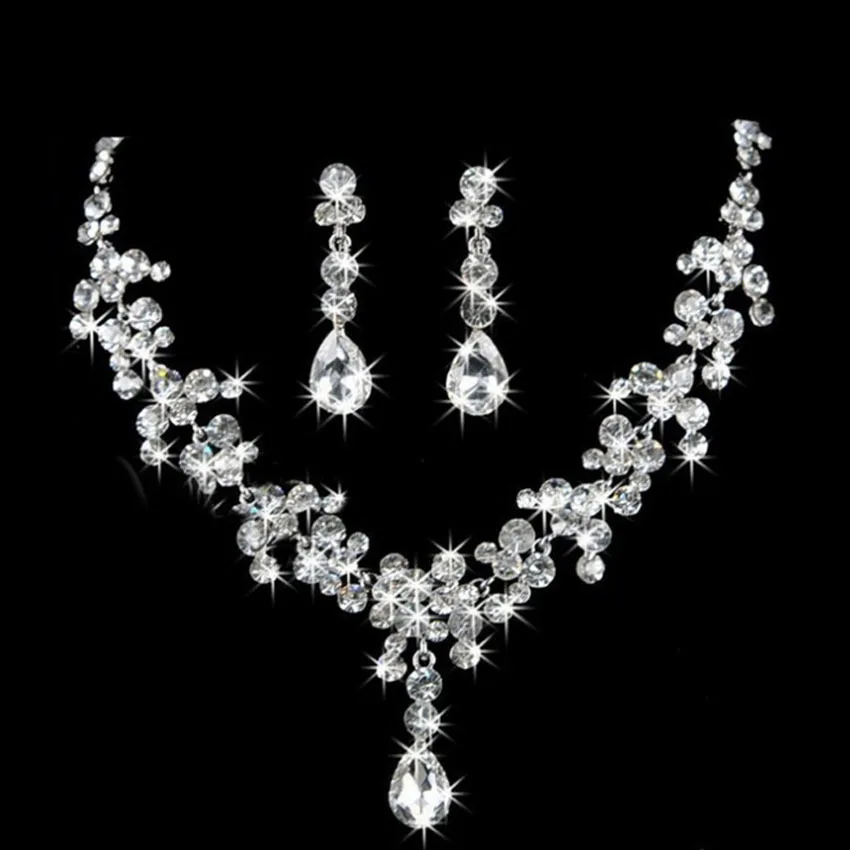 

Fashion trend Bride Wedding Jewelry Necklace Earring Set Wedding Dress jewelry accessories banquet party gifts