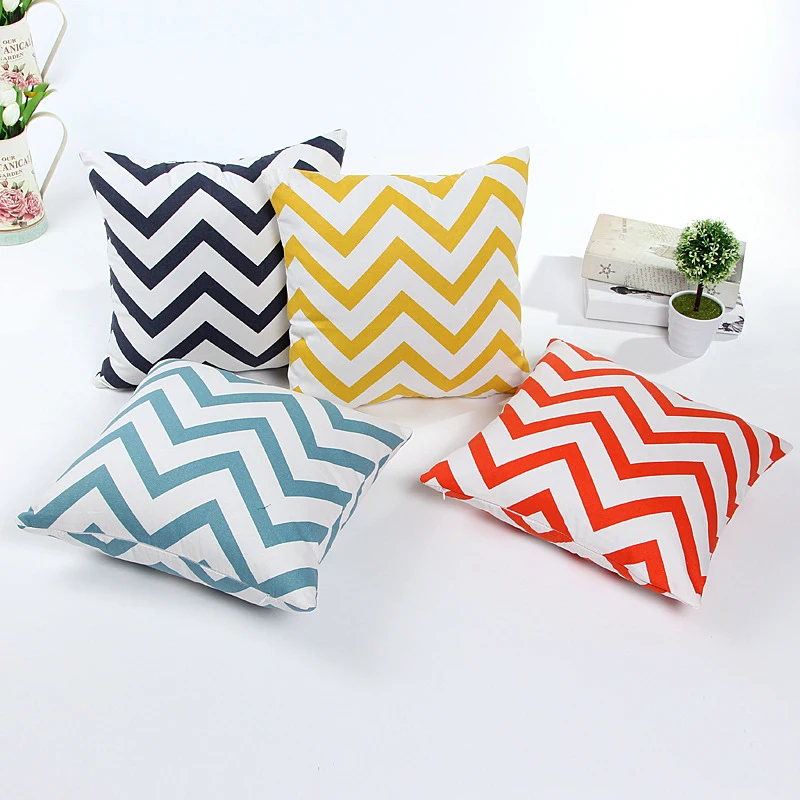 Новый дизайн однотонный холщовый волнистый узор модная простая наволочка для