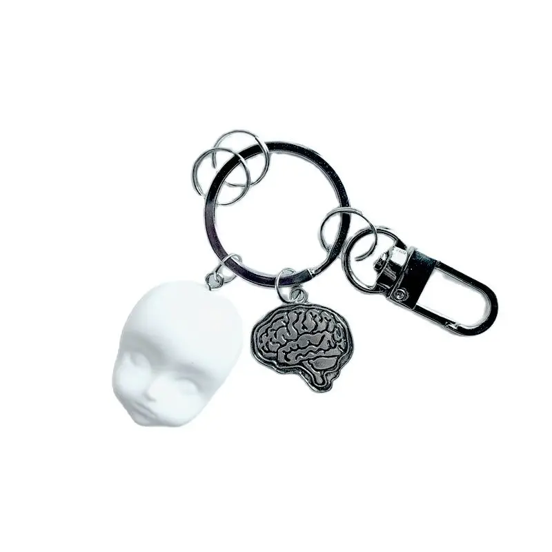 

Gothic Wind Key Chain Hand Makes Face Accidentally Baby Face Make Strange Earth Cool Pendant Bag To Hang Ornaments Key Ring