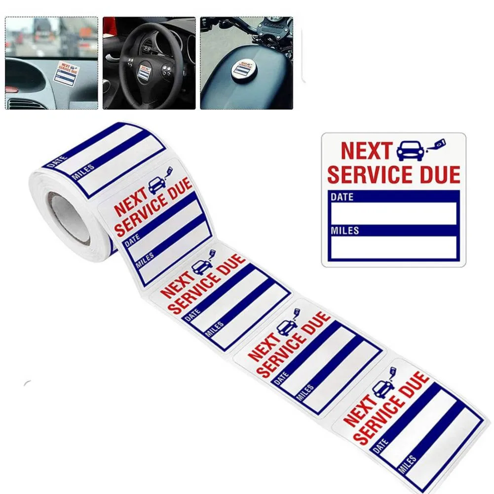 

150PCS/Roll Car Oil Change Service Reminder Stickers Clear Window Lite Sticker Pack Auto Maintenance Time Sticker 2*2inch