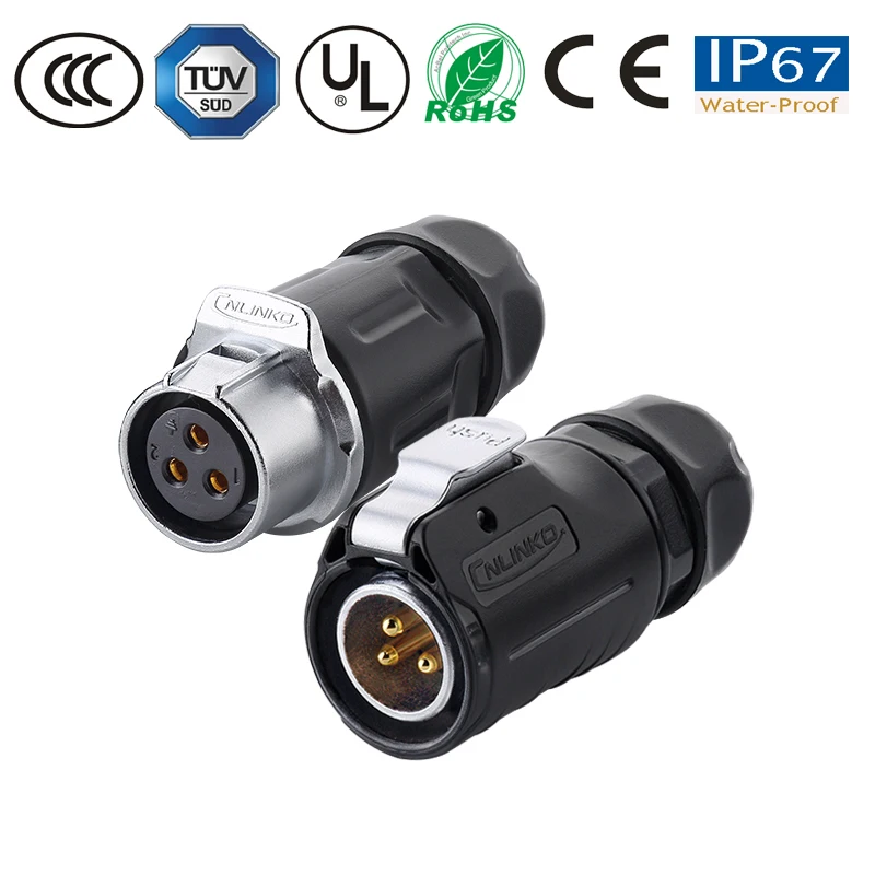 Водонепроницаемый разъем M20 3 контактный для электроники автомобильного ТВ