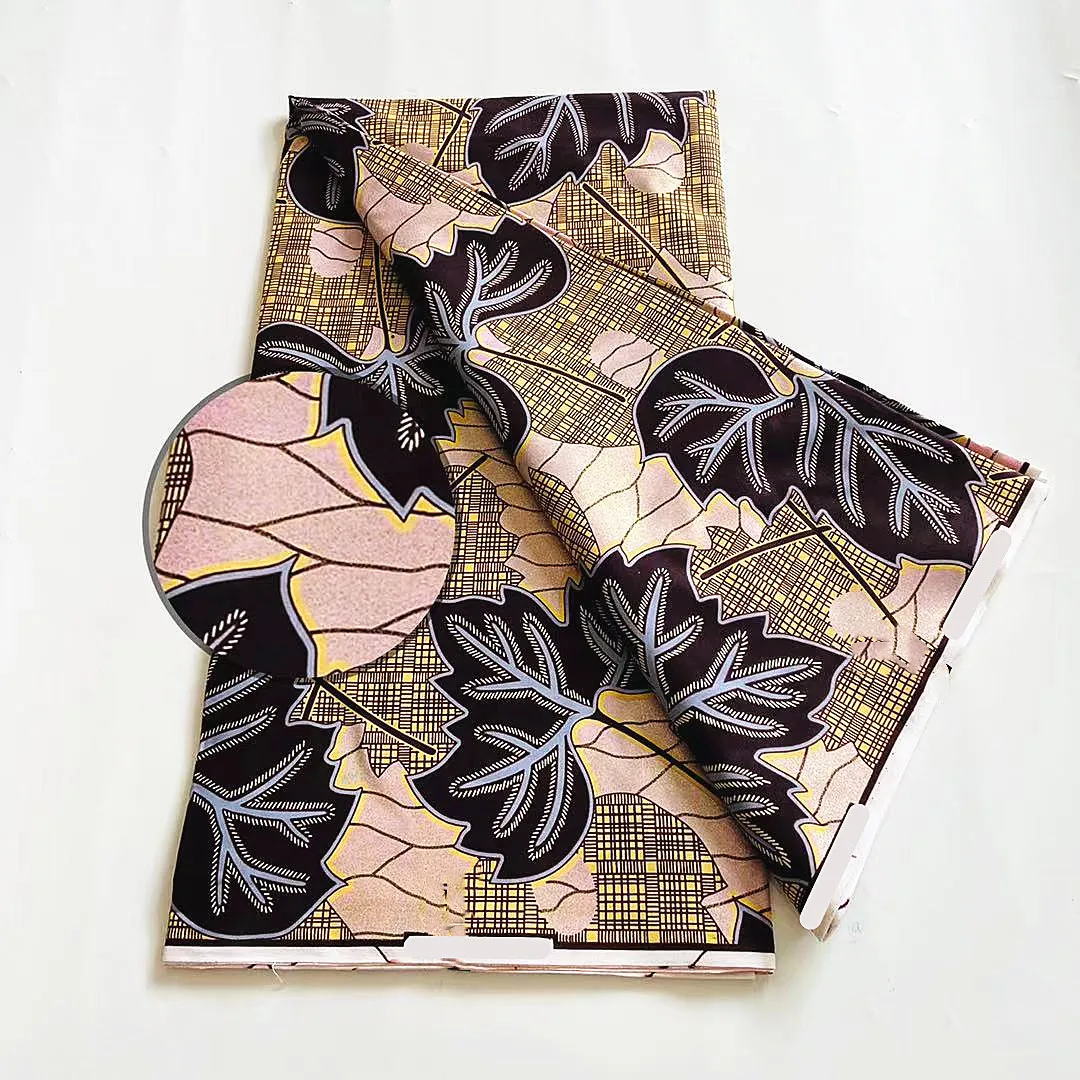 

Африканская восковая ткань из Анкары, золотые принты с золотой линией, слойная поверхность, новая модель для шитья свадебных платьев