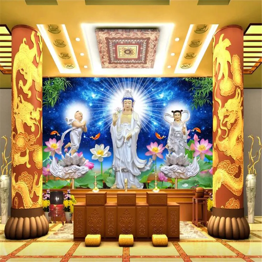 Богиня Милосердия Гуаньинь буддийский ТВ фон настенная живопись | Обустройство