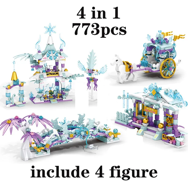 

2021 New Disney Frozen Castle 8061 Children's Puzzle 8 in 1 Assembled Building Blocks Girl Boy Toy Christmas Gift