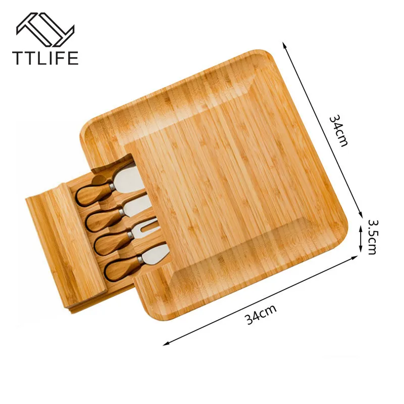 TTLIFE Новый изготовления квадратных заготовок из дерева Цвет Сырная набор