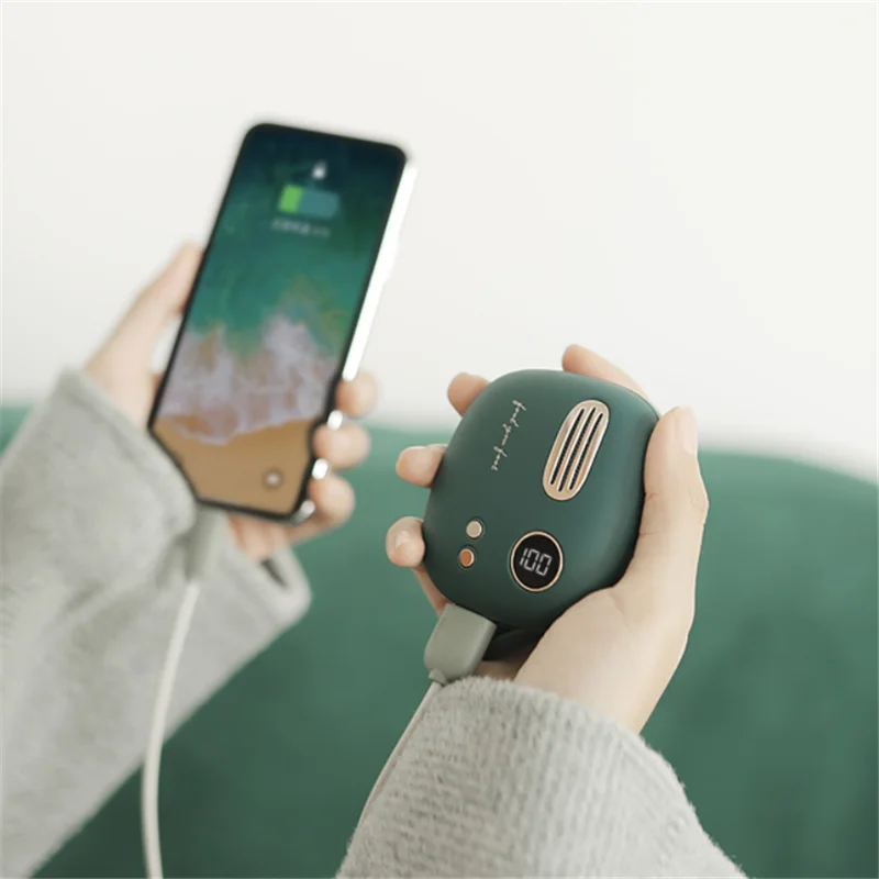 Внешний аккумулятор Xiaomi в стиле ретро с функцией подогрева рук 5000 мАч цифровой