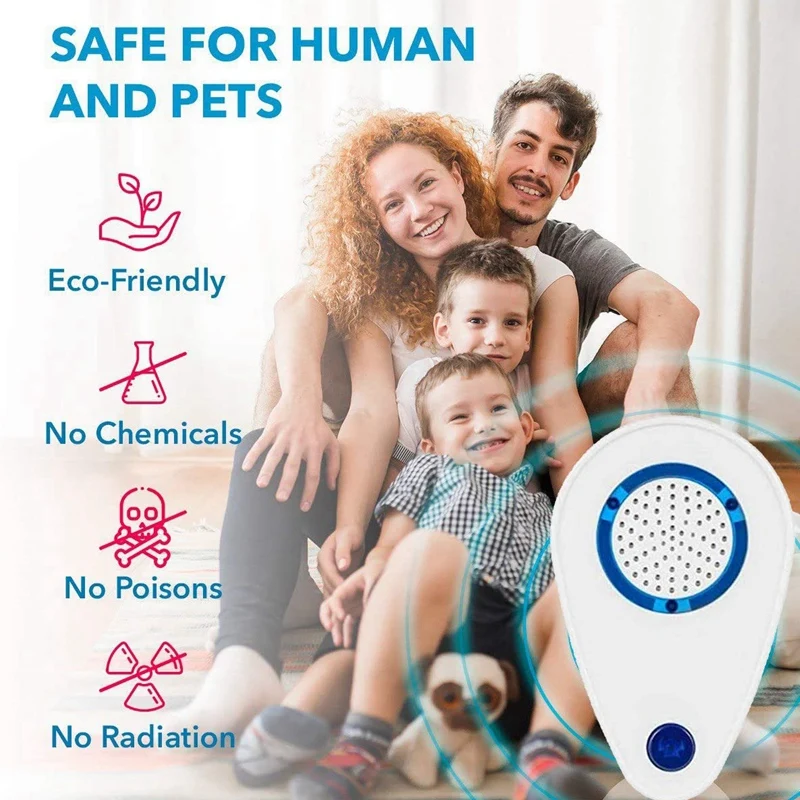 

Ultrasonic Pest Repeller 6 Packs Electronic Indoor Plug in for Insects Mice Ant Mosquito Spider Rodent Roach US Plug