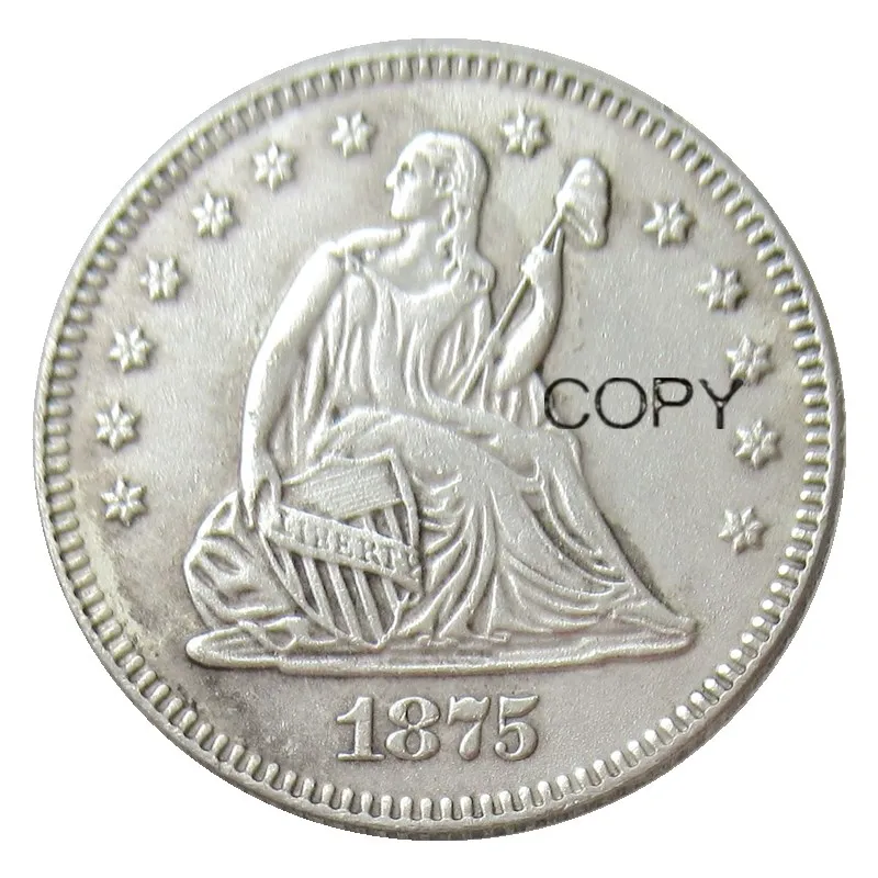 

США 1875 1875-CC 1875-S Сидящая свобода четверть долларов различные Мятные посеребренные 25 центов копия монеты