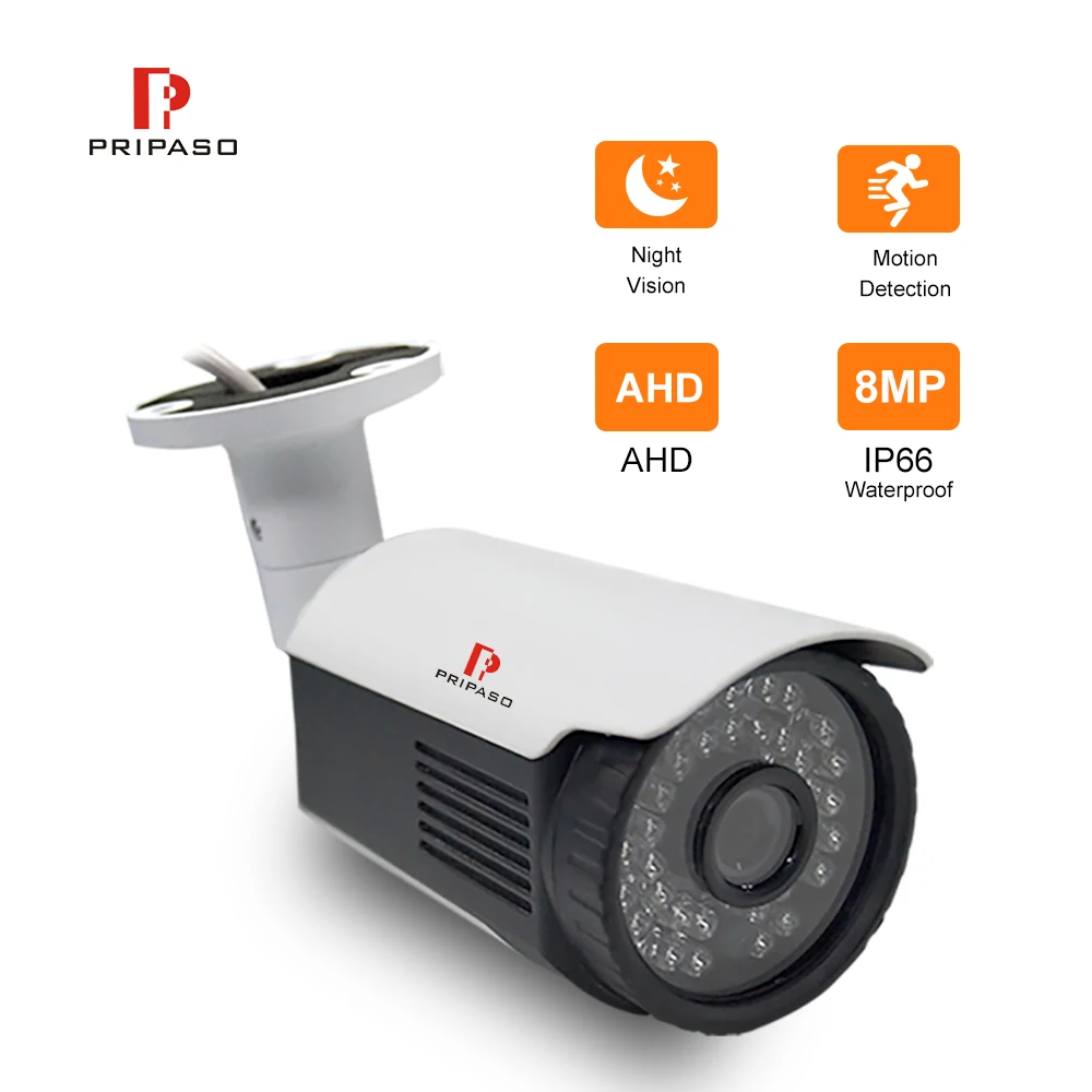 

4K Ultra HD 8MP Cam 4 in 1 AHD TVI CVI Bullet Camera Outdoor Security Waterproof CCTV Surveillance System IR Night Vision Camera