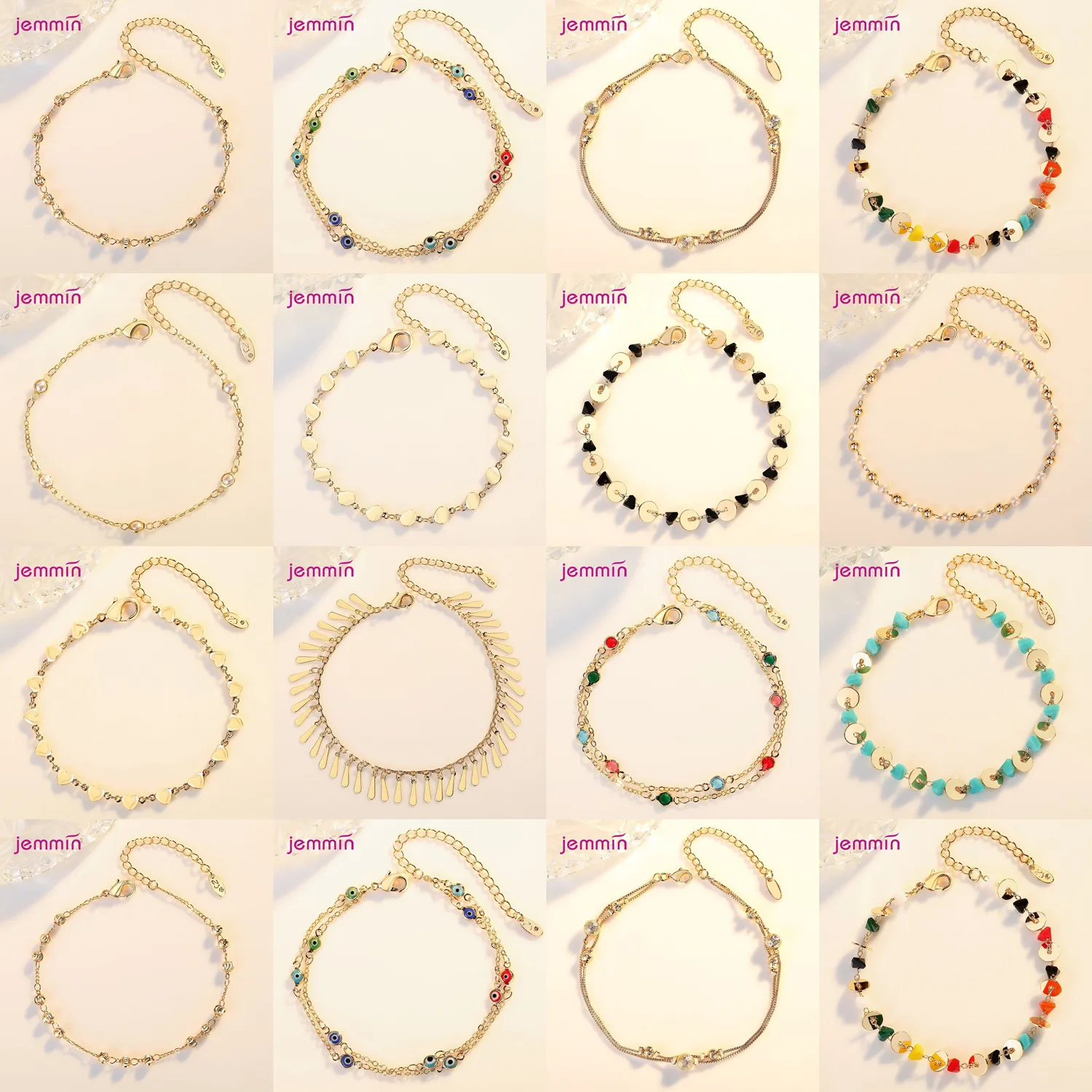 Цепочка на лодыжку многослойная из серебра 925 пробы с кисточками | Украшения и