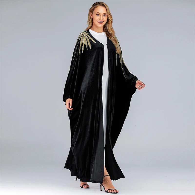 Velvet Abaya Kimono Terciopelo Mujer Hijab Muslim Dress Women Turkish Dresses Islam Clothing Saudi Caftan Dubai Kaftan Djellaba