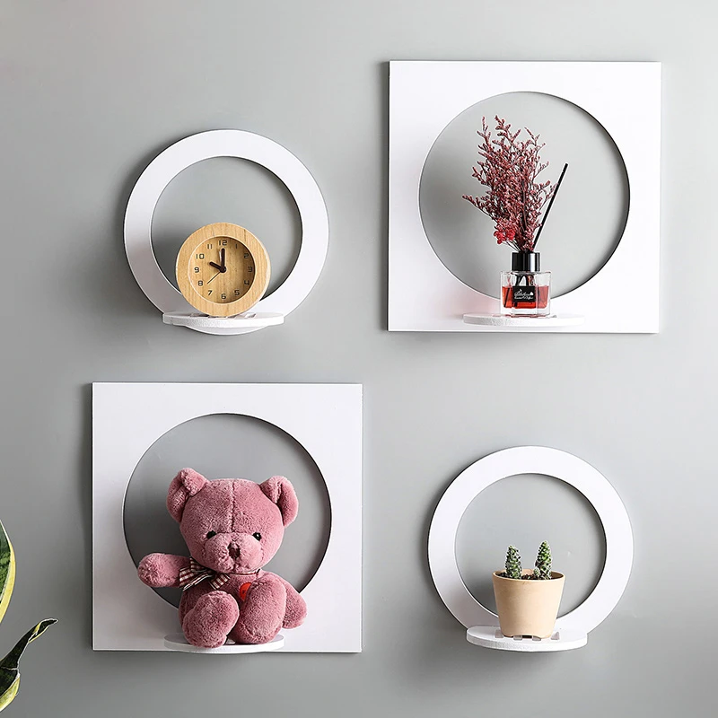 4 шт./компл. Настенная ПВХ стойка для хранения скандинавские украшения дома полка