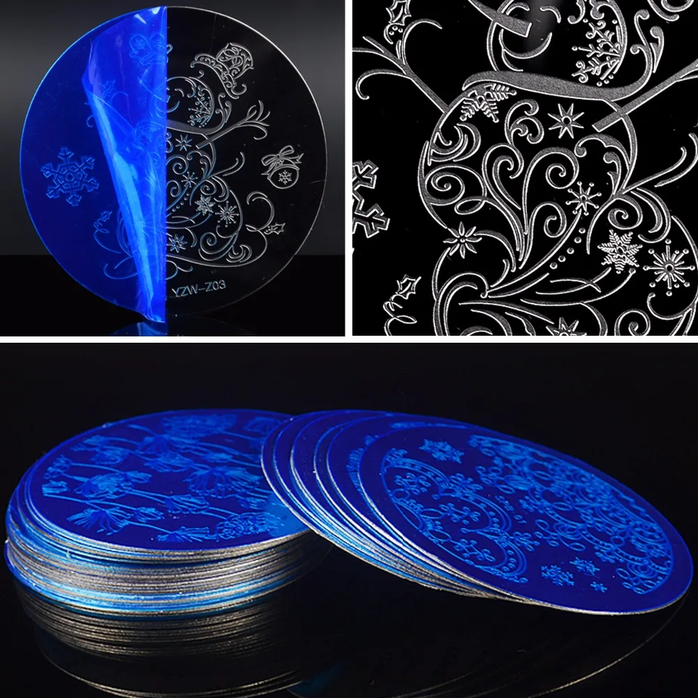 

1 Pc DIY Flower Lace Line Patterns Round Steel Templates Nail Art Stamping Plates For Nails Tips Nails Tool Accessories