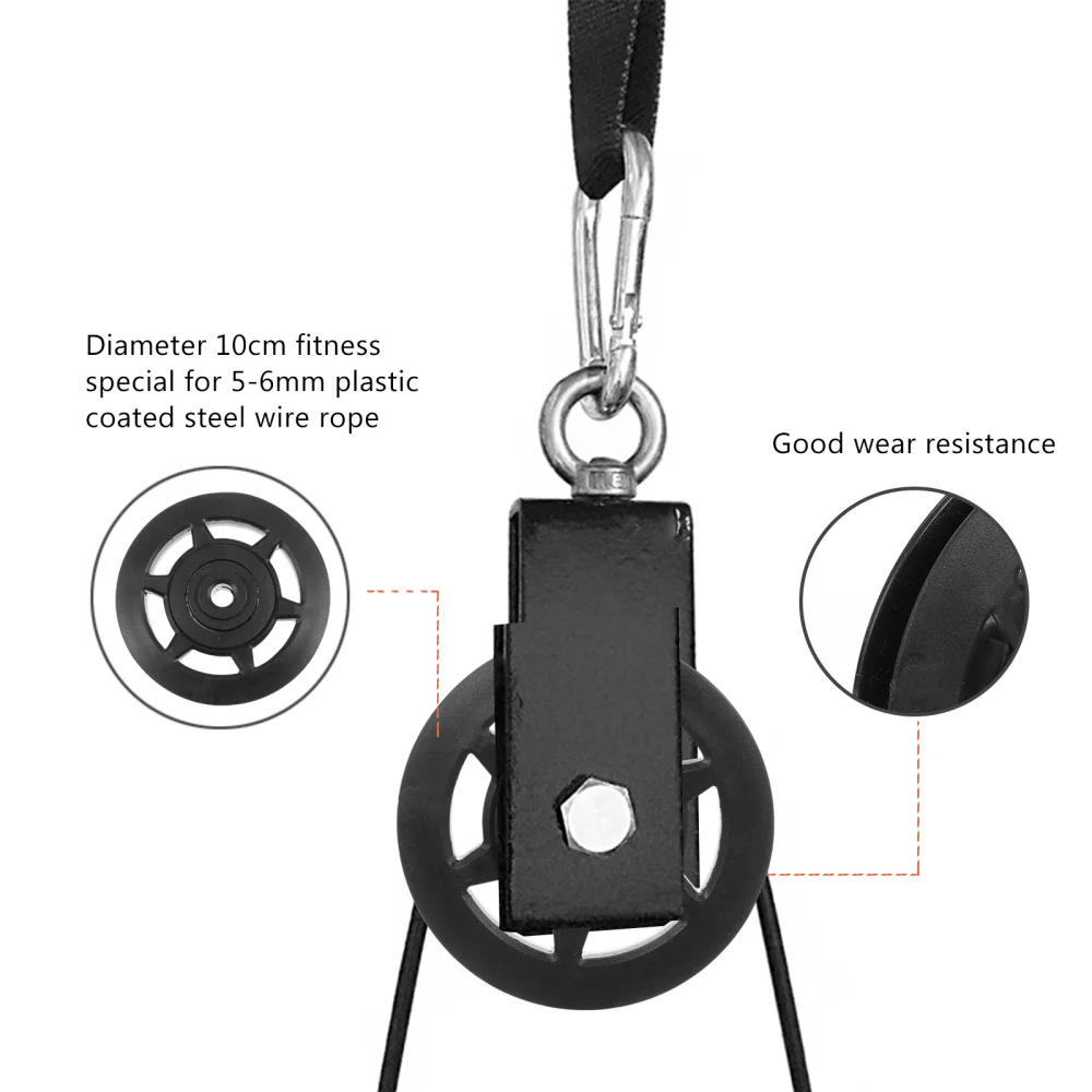 

1Pc Fitness Pulley Practical Training Pulley Gym Fitness Equipment Part (Black)