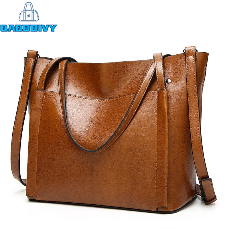 

New 2021 Vintage Women Handbags Brand Luxury Solid Large Capacity Leather Ladies Crossbody Bags Shoulder Tote Messenger Bag