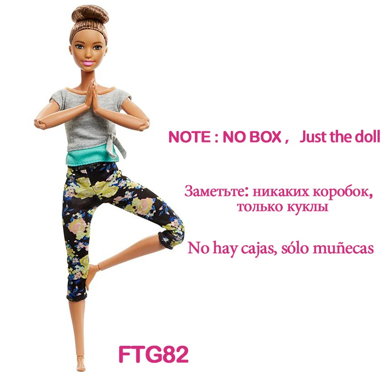 FTG82-NOBOX Оригинальные куклы для йоги, Барби, спортивный набор, все 22 сустава, куклы на день рождения, подарки для девочек, игрушки для детей, Boneca - Цвет: FTG82-NOBOX