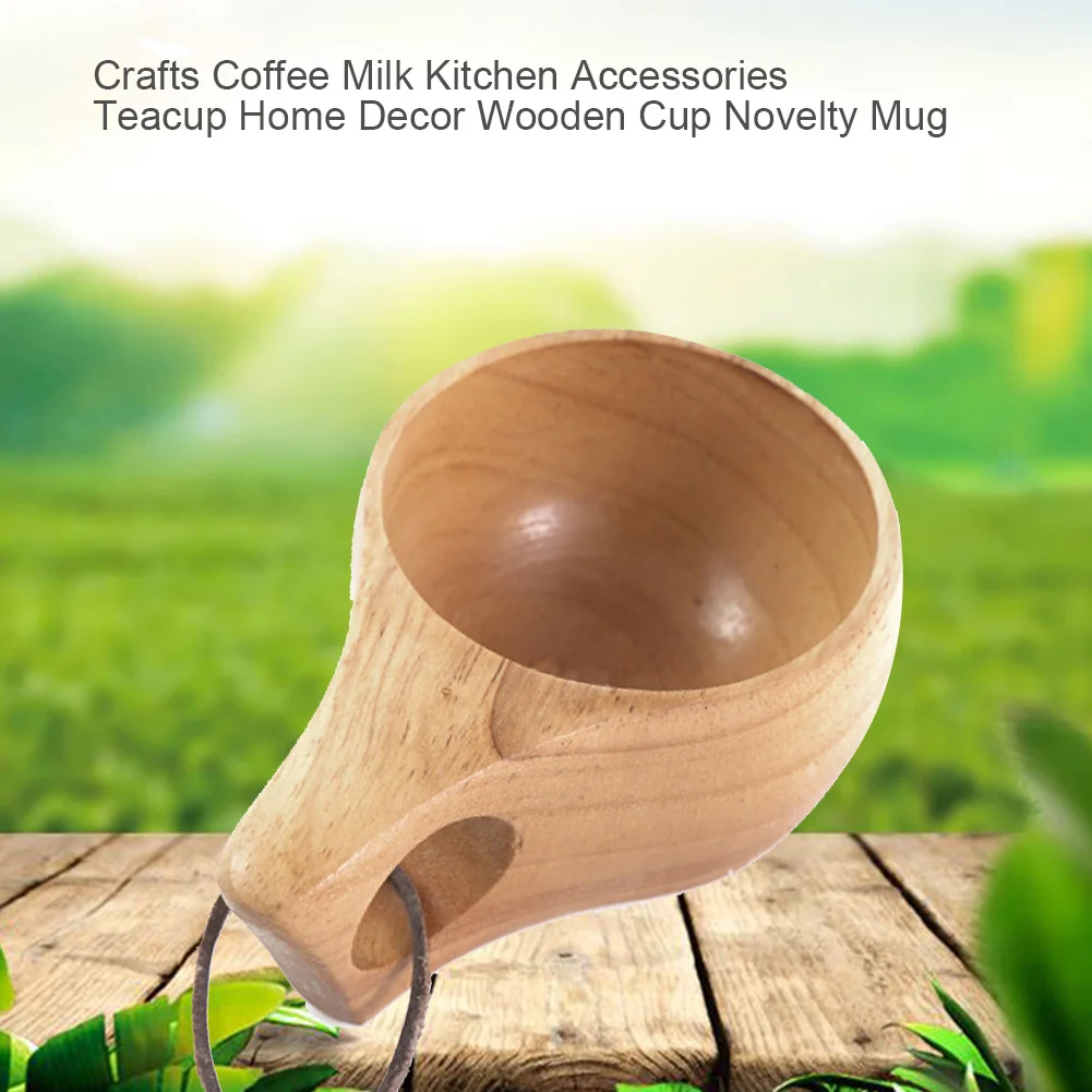 Kitchen Accessories Drinkware Wooden Cup Novelty Mug Home Decor Drinking Reusable Coffee Milk Crafts Water Teacup Gift Handmade |
