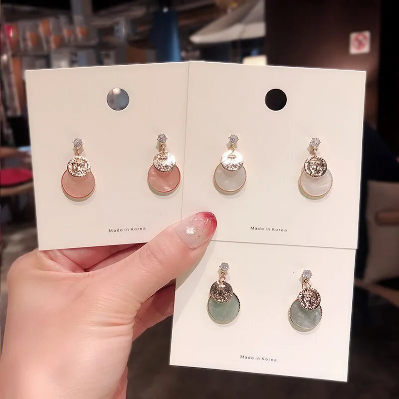 

2020 New Women's Earrings Delicate Elegant Geometry Round Earrings for Women Bijoux Korean boucle Girl Gifts Jewelry Wholesale