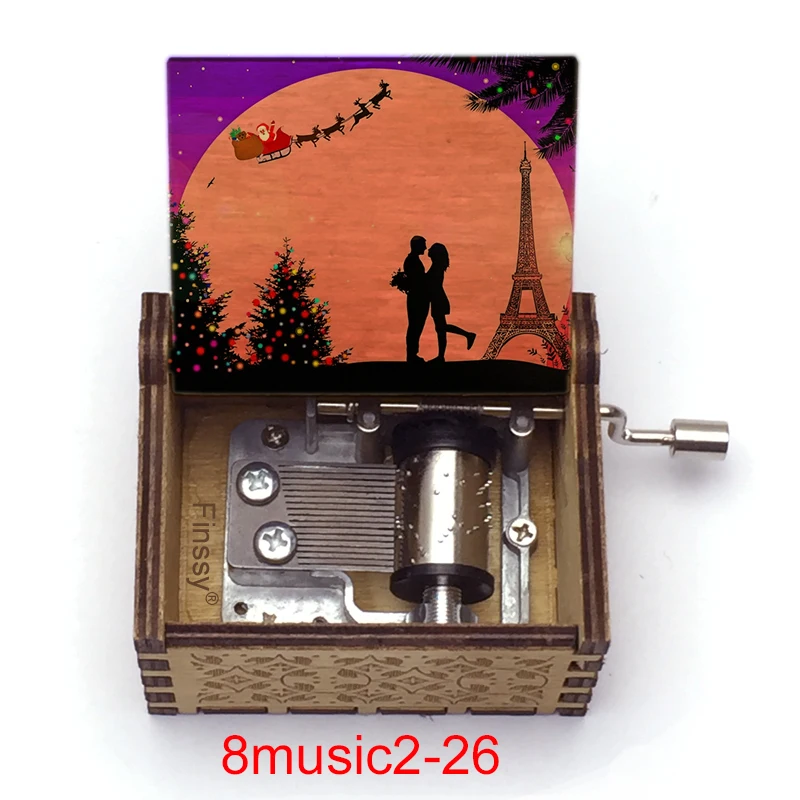 Рождественская музыкальная тема деревянная шкатулка музыкальные