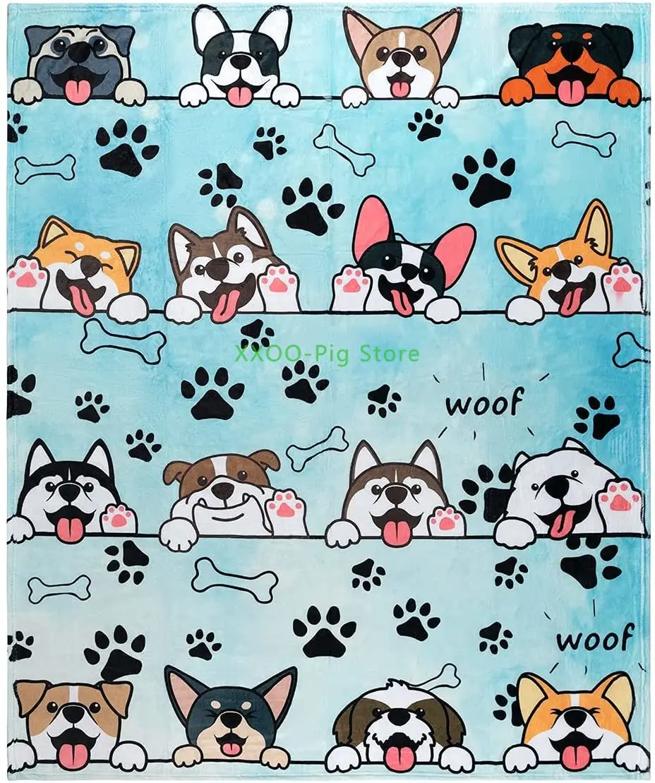 

Dog Throw Blanket Super Soft Adorable Puppy Blanket for Women Men Teens Kids Dogs and Dog Lovers Fleece Blanket Warm Cozy Throw