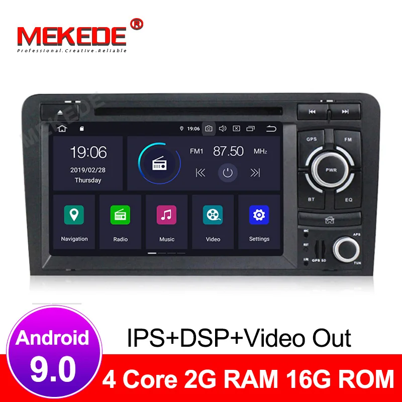 DSP IPS Android 9 0 4G + 64G Автомобильный dvd-плеер для Audi A3 8P 2003-2012 S3 2006-2012 RS3 Sportback 2011 GPS