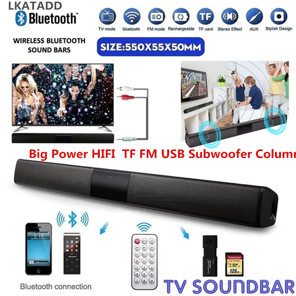 

40W Power HIFI TF FM USB Subwoofer Column Soundbar Wired and Wireless Bluetooth Home Surround SoundBar for PC Theater TV Speaker