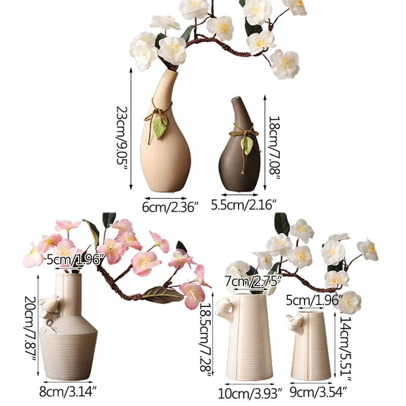 

Japanese Handmade Ceramic Flower Vase Creative Ceramic Hydroponic Device Desktop Ornament Home Decoration Accessories