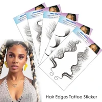 5 styles baby hair edge tattoo stickers edges curly hairsalon diy hairstyling hair tattooing template hair lasting makeup tool