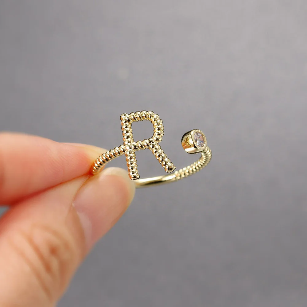 Кольцо с буквой инициала KAR167 для женщин аксессуар в минималистическом стиле