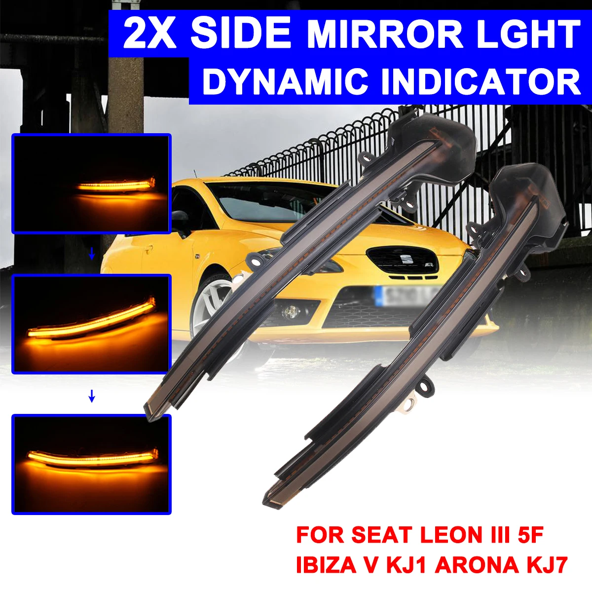 

1 пара сигнальных ламп для зеркала заднего вида Volkswagen СВЕТОДИОДНЫЙ автомобильные динамические поворосветильник огни желтого цвета для VW SEAT...