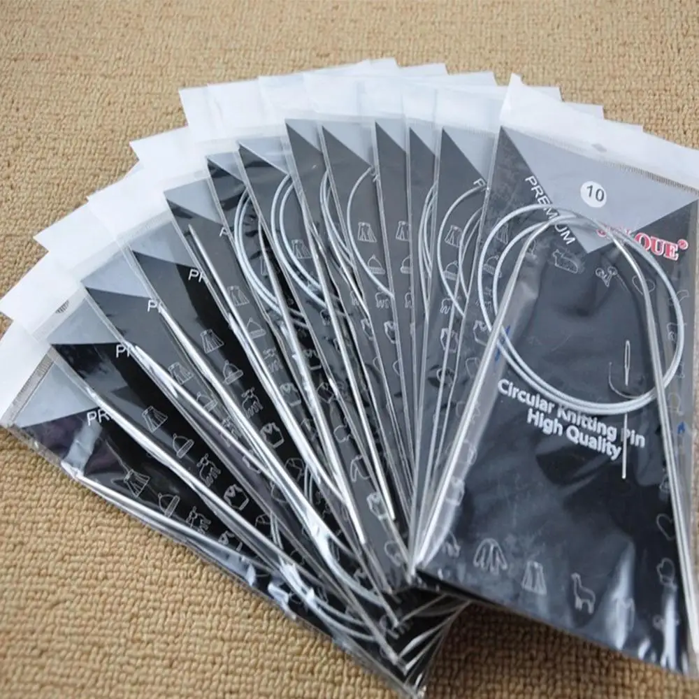 Набор круговых спиц для вязания из нержавеющей стали 11 шт. 32 дюйма (80 см) набор