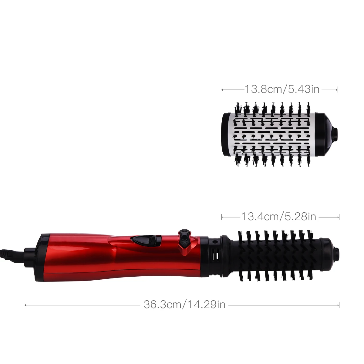 

2 In 1 Hot Air Styler Comb Curling Iron Roll Styling Brush Hair Dryer Rotating Brush Blow With Nozzles 2 Speed & 3 Heat Setting