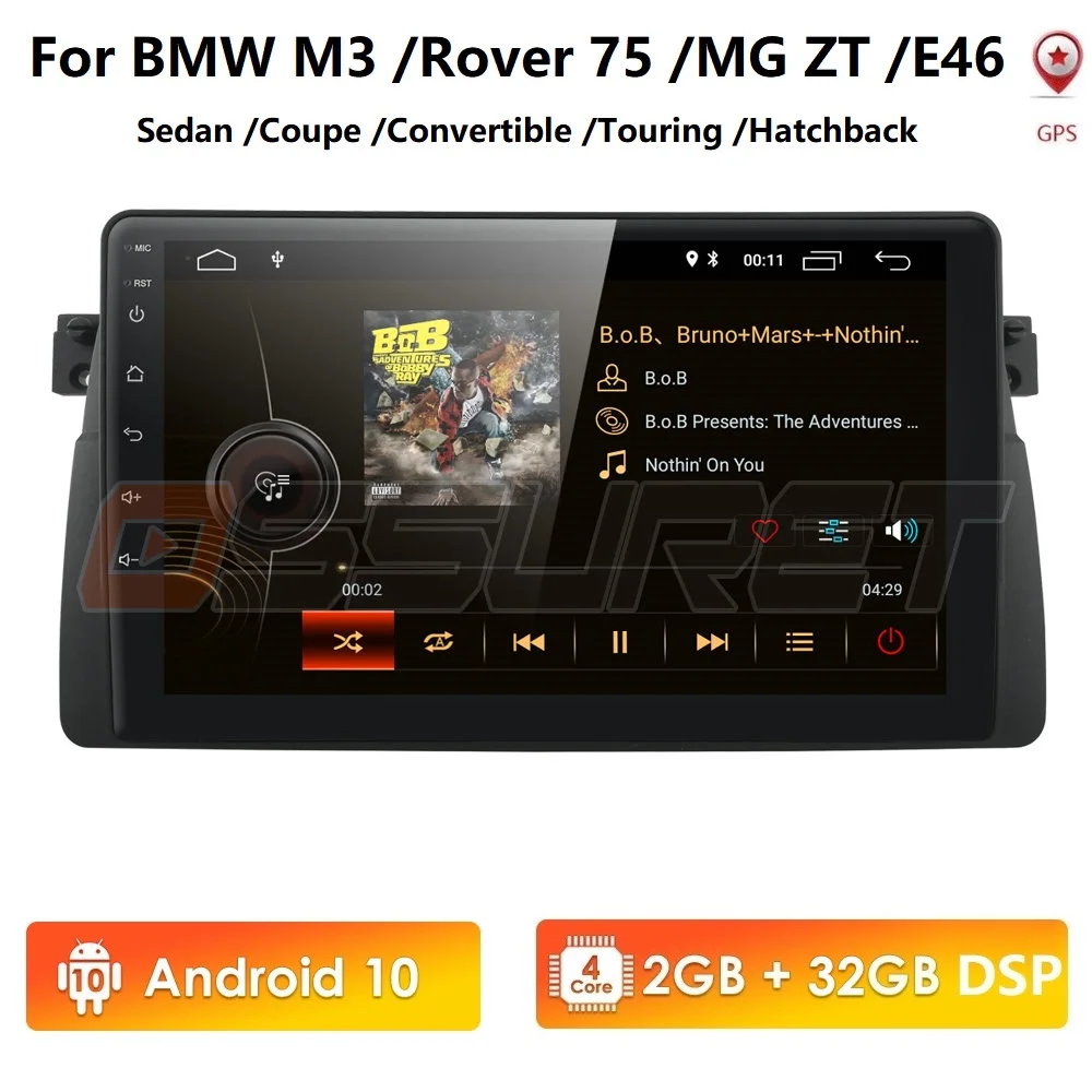 Android 10 4G Автомобильный GPS плеер для BMW E46 M3 MG ZT ROVER 75 стерео аудио навигация