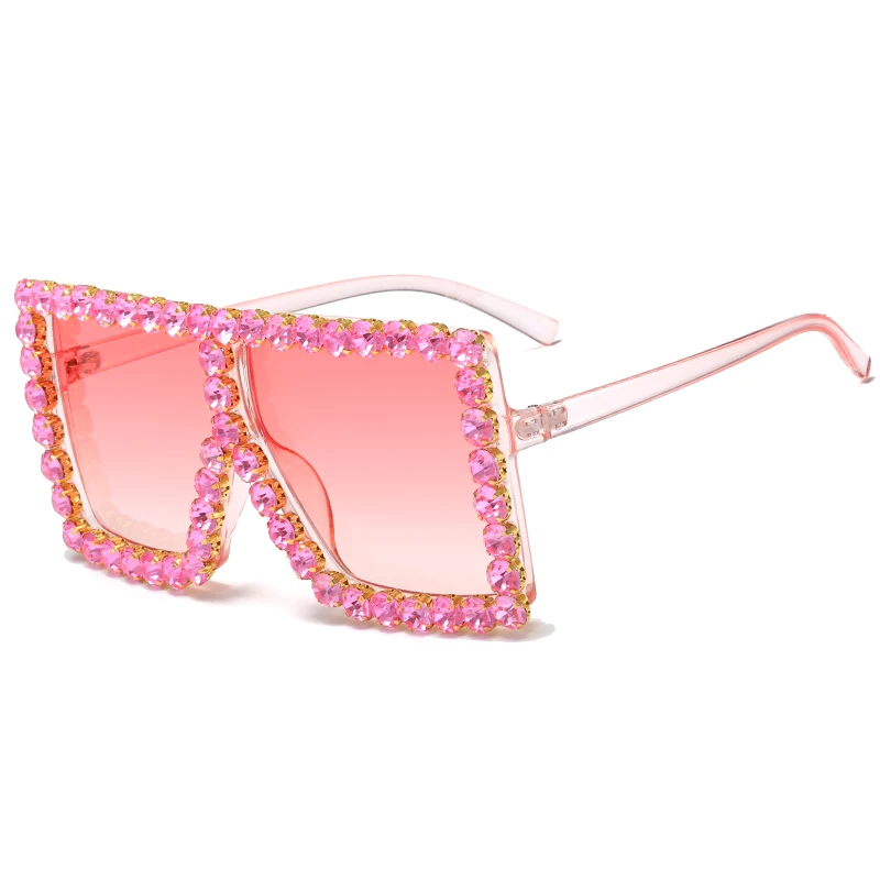 

Fashion Oversized Square Diamond Sunglasses Women Luxury Brand Designer Big Frame Sun Glasses Female UV400 Shades Oculos de sol