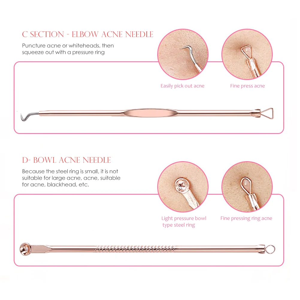 4 шт./компл. Угри Comedone акне прыщей инструмент для удаления Blackhead Инструменты ухода