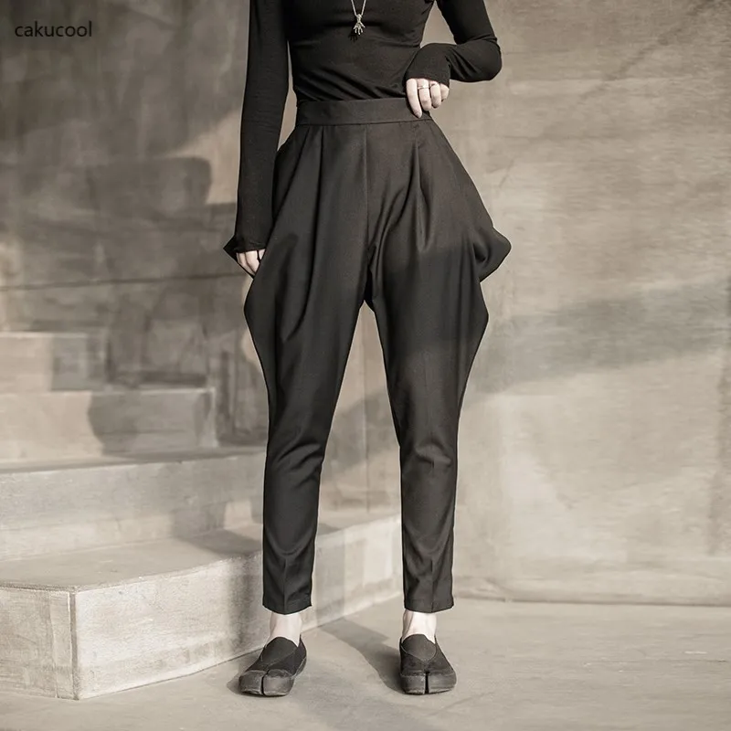 Cakucool 2019 новые темные домашние брюки с острыми ногами фонариками бриджи на осень и