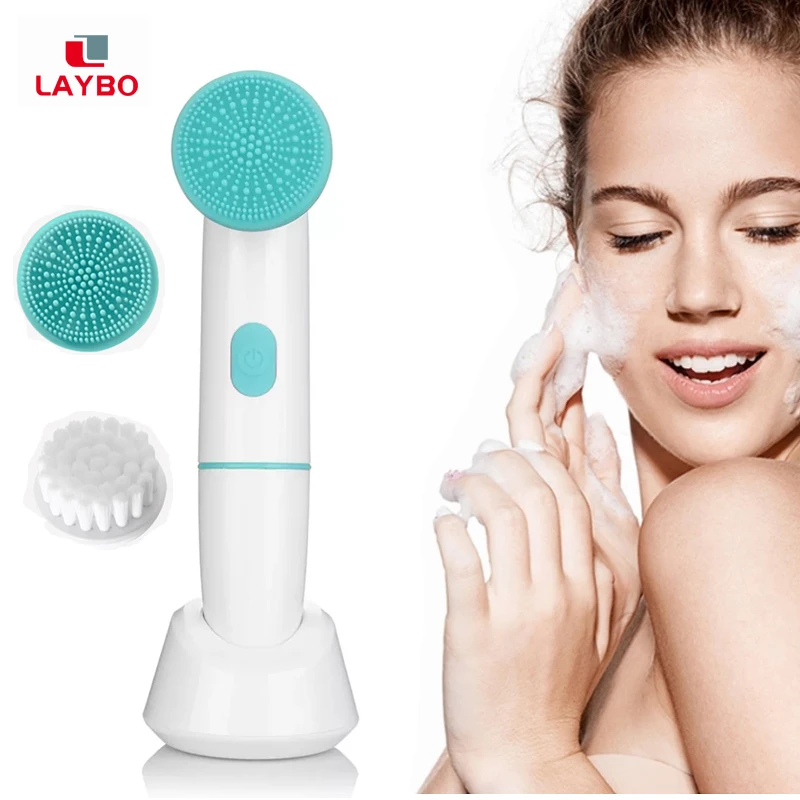 

LAYBO Silicone Face Cleansing Brush Electric Face Cleanser Electric Facial Cleanser Cleansing Skin Deep Washing Massage Brush