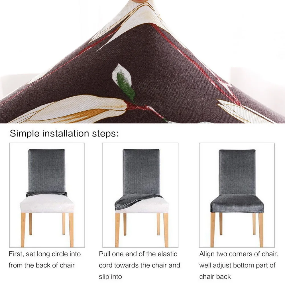 1/2/4/6 шт. Современные чехлы для стульев с цветочным принтом Чехол Съемный Анти