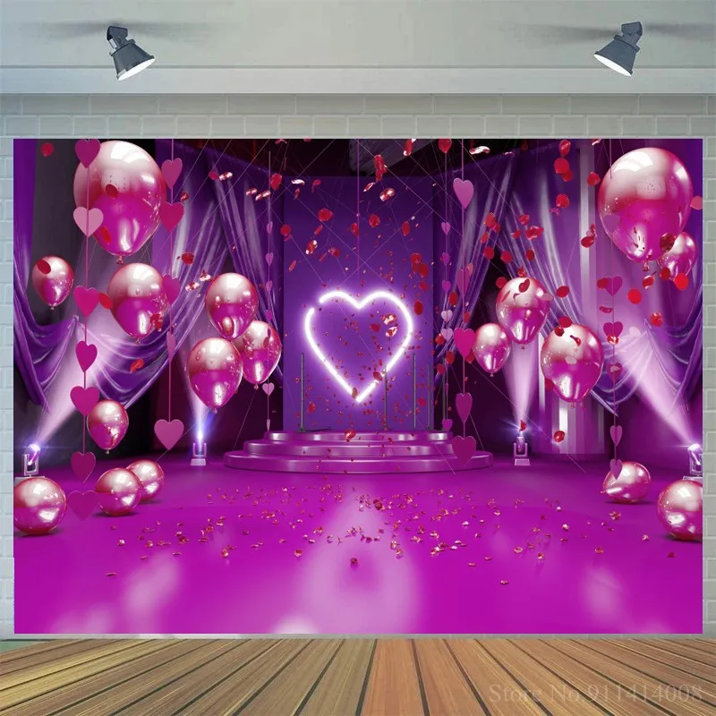 Fushcia воздушный шар любовь флуоресцентная лампа свадьба сцена фотография Фон День