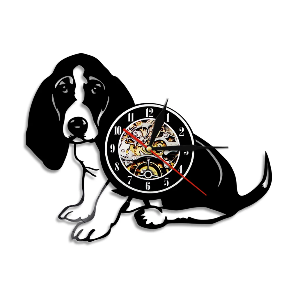 Basset собака Силуэт искусство настенный Декор щенок ручной работы винил LP запись