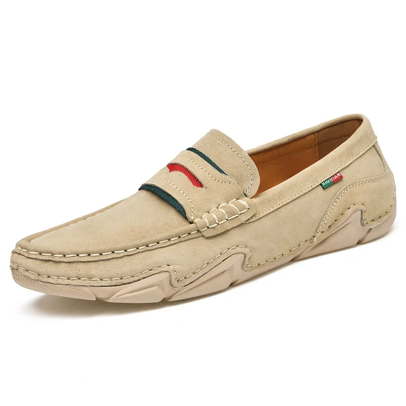 

Мужские лоферы, мужская обувь, Новинка осени 2021, модные топ-сайдеры, дизайнерские Брендовые мужские мокасины, удобная замшевая кожаная мужс...