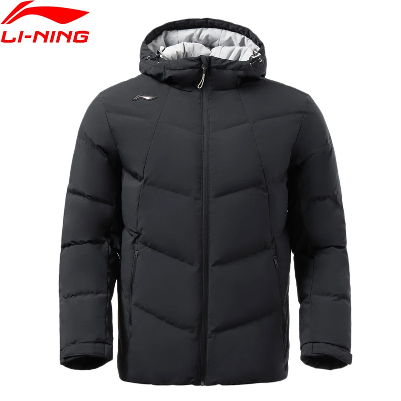 Мужской короткий пуховик для тренировок Li-Ning зимняя теплая спортивная куртка на