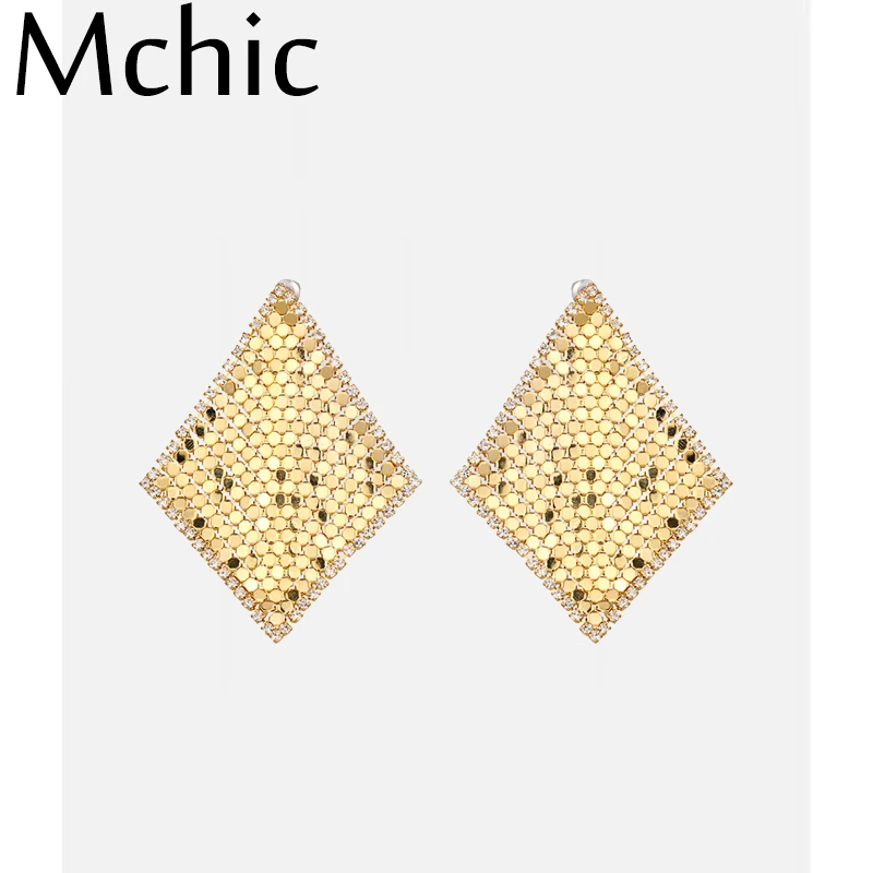 Mchic медь золото модные роскошные шикарные квадратные стразы с блестками