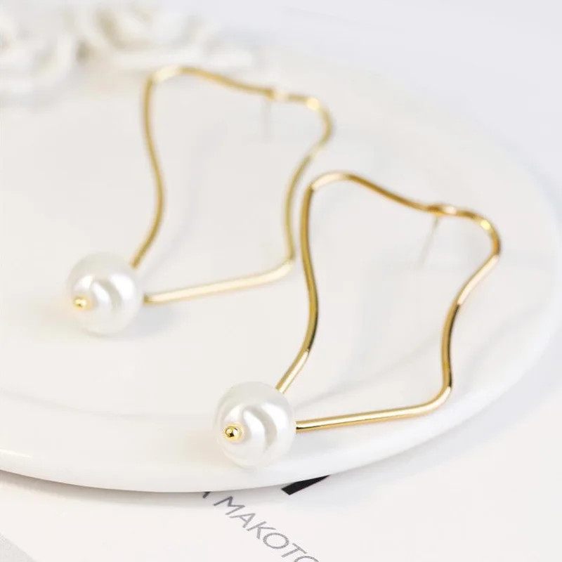 Новые темпераментные серьги в стиле Харадзюку Ins геометрические длинные