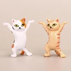 Мини милая маленькая кукла кошка украшения мультфильм ПВХ экологически чистый танцующий Кот аниме охватывающие игрушки украшения