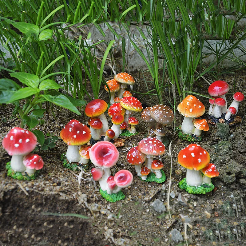 

Mini Fairy Garden Miniatures Decorations Accessories Resin Crafts DIY Succulent Plant Bonsai Figurines Mushroom Dollhouse