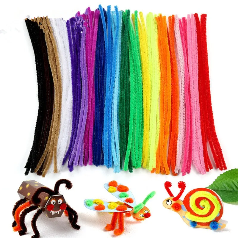 50 шт. цветные креативные плюшевые железные проволочные спиральные палочки