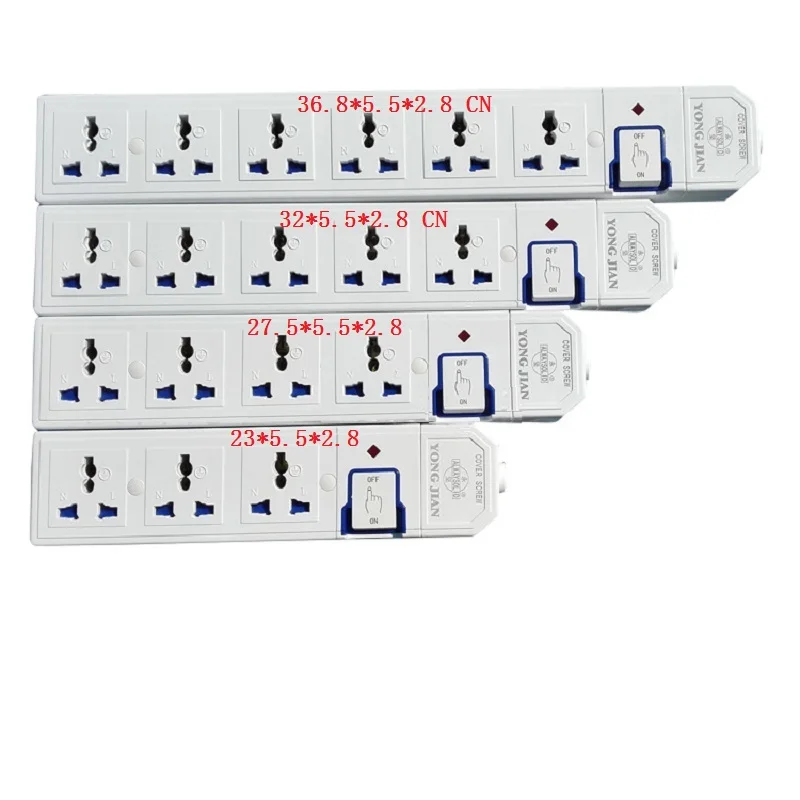 Многократная 10А AC универсальная электрическая арматурная лента питания 3/4/5/6