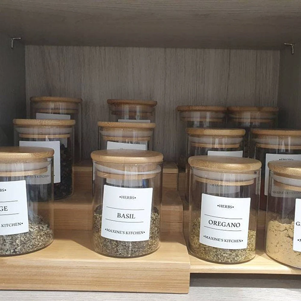 

Minimalist Bespoke Labels|Pantry Food Kitchen Organisation|Kitchen Jars and Canisters|Spices Herbs Baking|Water & Oil Resistant
