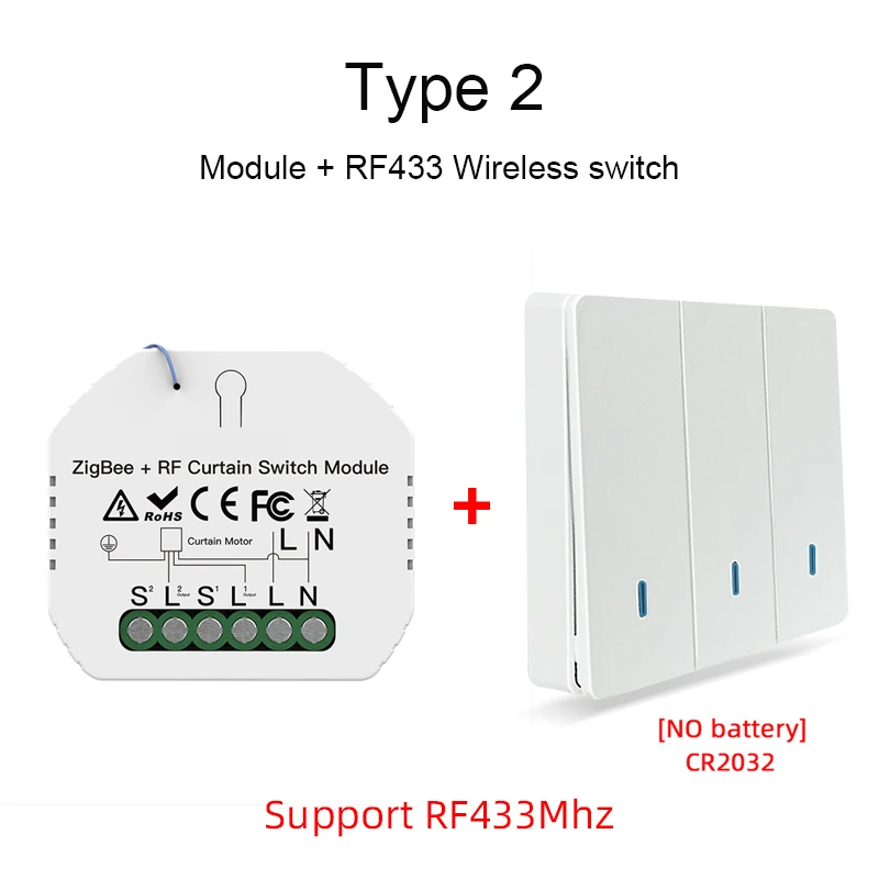 

Модульный переключатель для штор Tuya Smart ZigBee